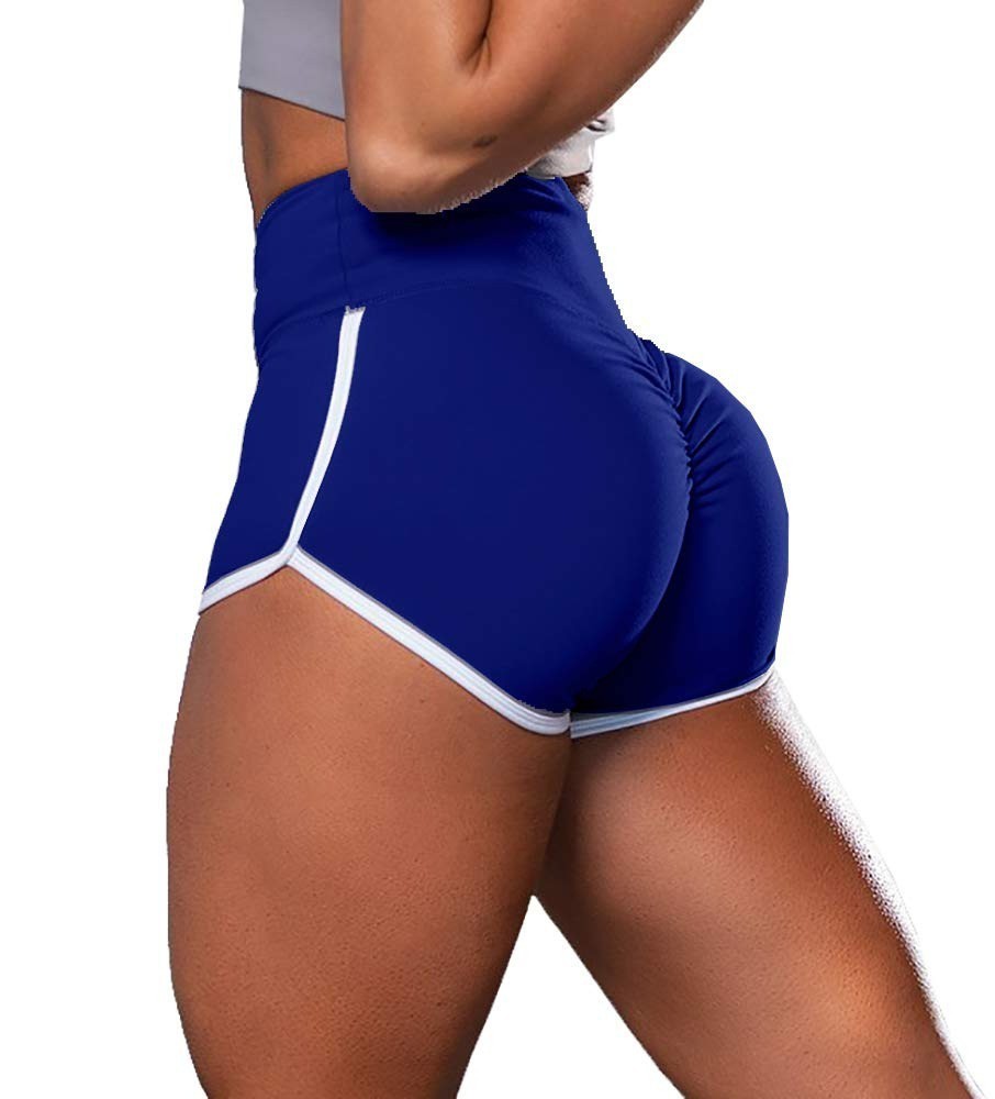 Sexy Solid Color High Waist Sports Running Tight Hip Shorts