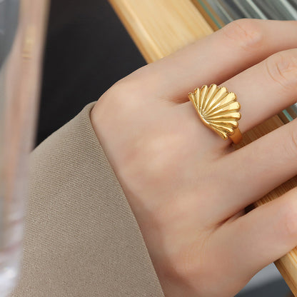 Ocean Style Personalized Scallop Ring Niche Creative