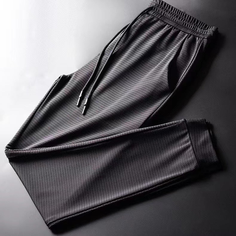 Summer Thin Ice Silk Quick-drying Mesh Men's Casual Trousers