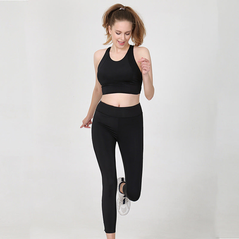 New Spring Yoga Pants Women&#039;s Hip-lifting Sports Fitness Wear Slimming Tight High Waist Foot Cropped Pants