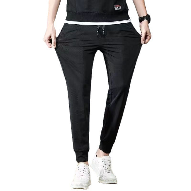 Summer Thin Ice Silk Quick-drying Mesh Men's Casual Trousers