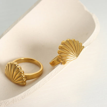 Ocean Style Personalized Scallop Ring Niche Creative